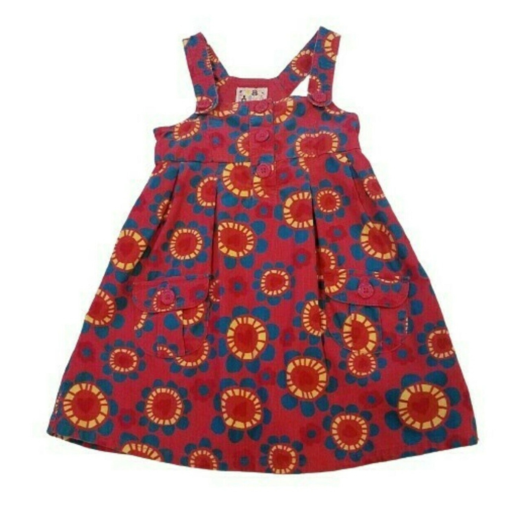 Sweet Ivy Corduroy Floral Print Pinafore Dress 4